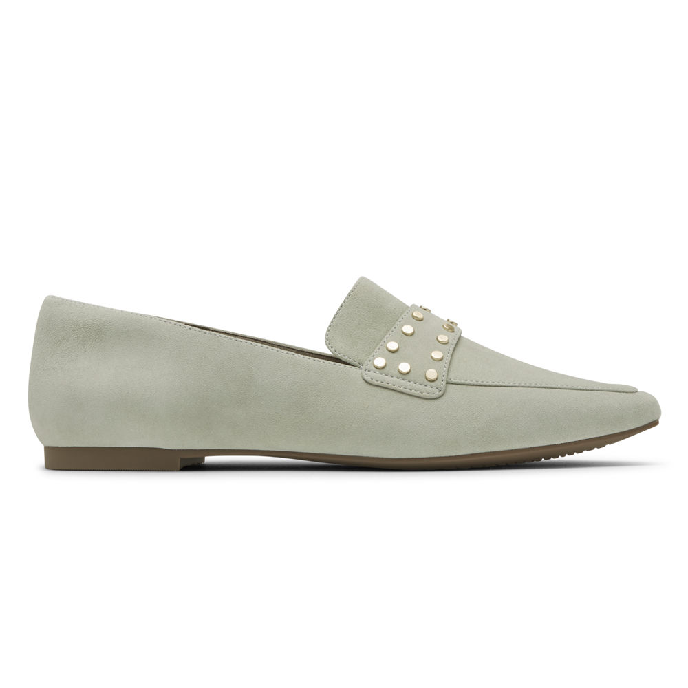 Rockport Loafers Dam Olivgröna - Total Motion Laylani Studded - RUHJN9364